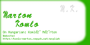 marton komlo business card